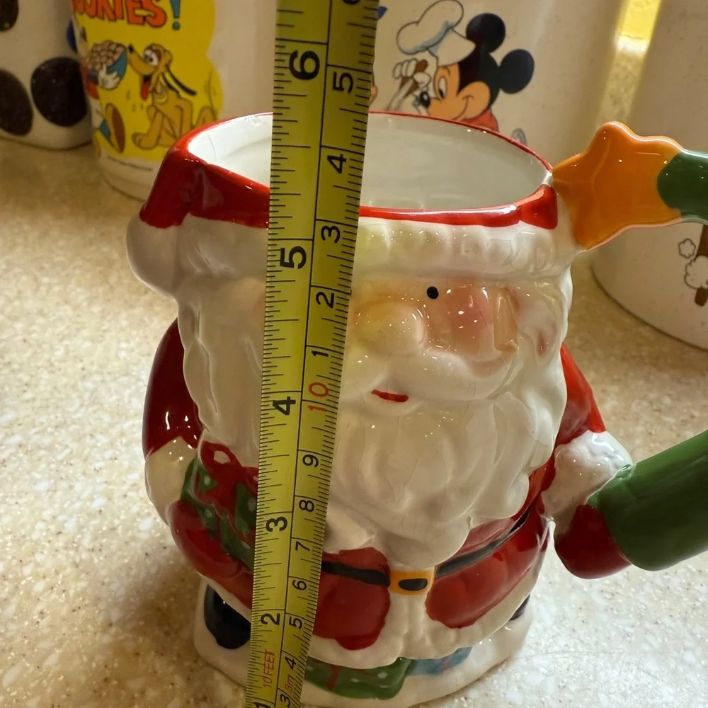 Vintage Pier 1 Santa Claus Holiday Mug Christmas Coffee Cup Red White Green